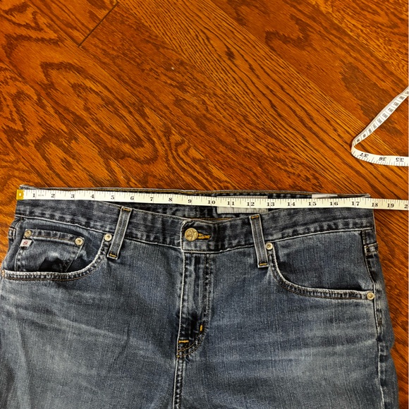 Ag denim pants size 33R women’s. Ripped knees. Straight leg. Previously owned. - Picture 4 of 9